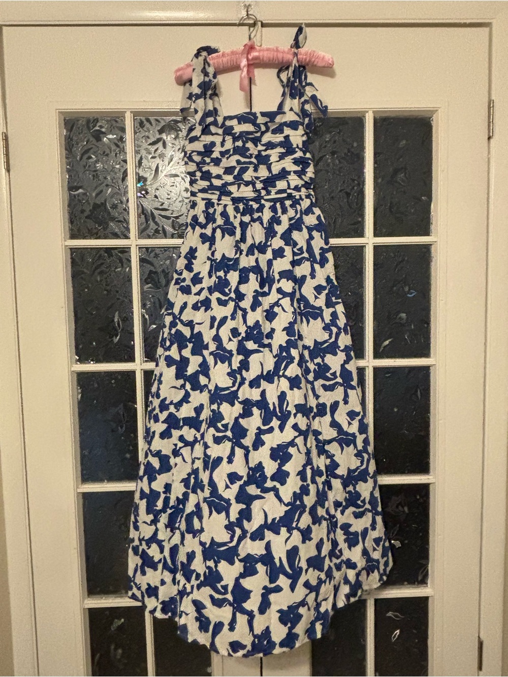Abercrombie & Fitch Navy Floral Smocked Maxi Dress w/ Pockets XS